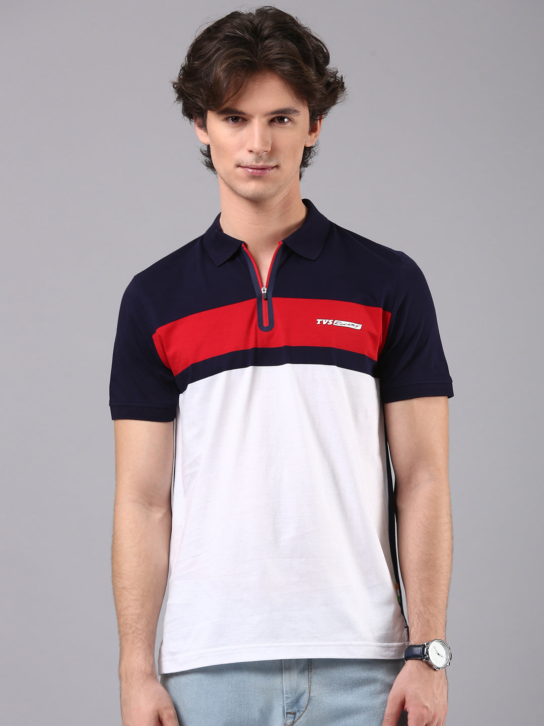TVS Originals Racing 100% Cotton Mercerised Polo T-Shirt | 180 GSM | Sleek Zipper Placket | Soft Sheen Finish | Lightweight & Durable | Regular Fit | Heat-Sealed Neck | Premium Everyday Wear